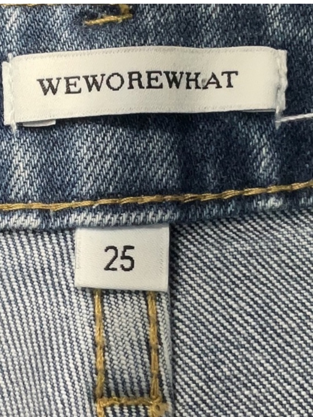 WeWoreWhat Danielle High Rise Straight Jeans Distressed Button Fly Vintage Wash - Picture 4 of 6